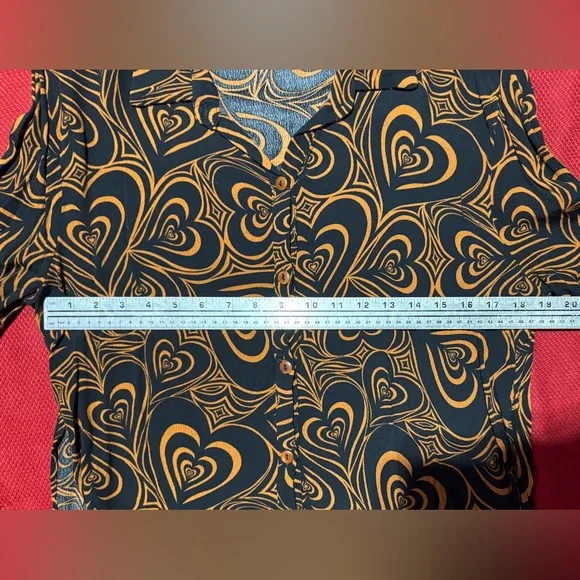 Lisa Says Gah Heart Patterned Pantsuit - Black and Orange - Picture 8 of 13